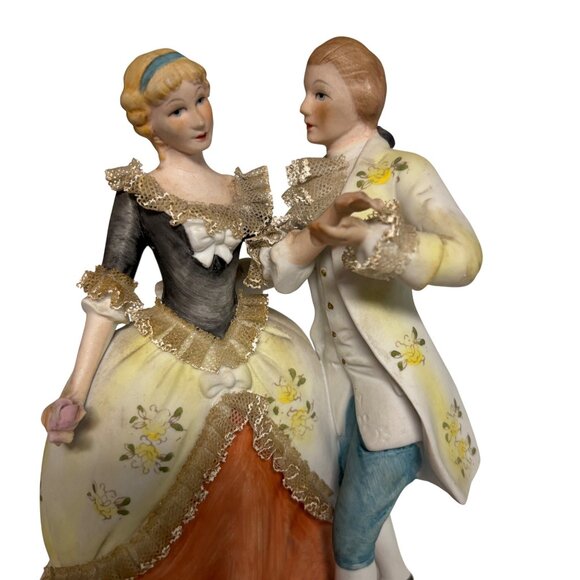 Brinns Porcelain Figurine Victorian Dancing Couple Vintage Japan - Picture 2 of 10